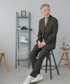 セットアップ メンズ スーツ 洗える カジュアルスーツ テーラード リネン ライク ブランド ELLE PLANETE エルプラネット イージーパンツ セットアップスーツ ビジネススーツ オフィスカジュアル セットスーツ オフィススーツ カーキ ネイビーブルー ベージュ M/L/LL/3L