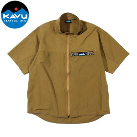 カブー KAVU メンズ 60/40 フルジップスローシャツ ブラウンベージュ 半袖シャツ 国内正規品 KAV19821208057