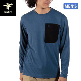 フォックスファイヤー Foxfire メンズ Tシャツ 長袖 SCプリモクルー ブルー(040) 防虫 吸汗 スコーロン UVカット FOX5215594040
