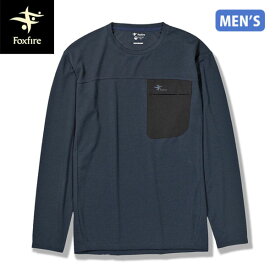 フォックスファイヤー Foxfire メンズ Tシャツ 長袖 SCプリモクルー ネイビー(046) 防虫 吸汗 スコーロン UVカット FOX5215594046