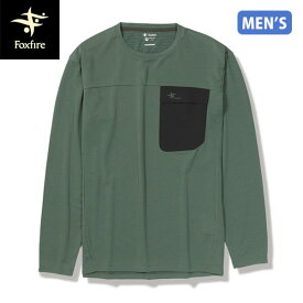 フォックスファイヤー Foxfire メンズ Tシャツ 長袖 SCプリモクルー アッシュグリーン(246) 防虫 吸汗 スコーロン UVカット FOX5215594246