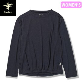 フォックスファイヤー Foxfire レディース Tシャツ 長袖 カットソー SCメランジコクーンクルー ネイビー(046) 防虫 吸汗 スコーロン UVカット FOX8215371046