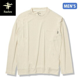 フォックスファイヤー Foxfire メンズ Tシャツ 長袖 SCメランジクルー アイボリー(003) 防虫 吸汗 スコーロン UVカット FOX5215598003
