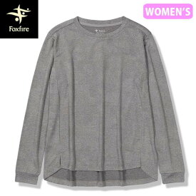 フォックスファイヤー Foxfire レディース Tシャツ 長袖 カットソー SCウィンドパスクルー ライトグレー(021) 防虫 吸汗 スコーロン UVカット FOX8215407021