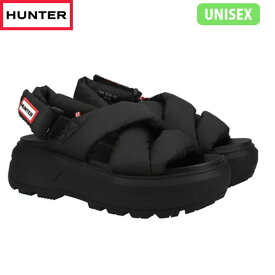 国内正規品 ハンター HUNTER サンダル ユニセックス メンズ レディース シティ リベル パフド クロスオーバー サンダル BLACK UFD3116NYL-BLK ブラック 黒 HURUFD3116NYLBLK