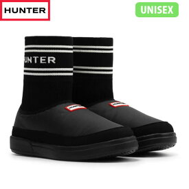 国内正規品 ハンター HUNTER スリッポン ブーツ ユニセックス メンズ レディース イン/アウト ハンター ニッテッド ソック スリッパ BLACK UFS7113REN-BLK ブラック 黒 HURUFS7113RENBLK