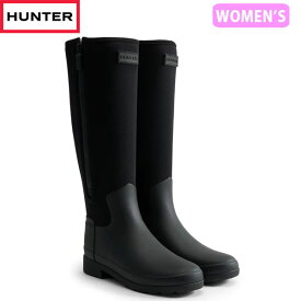 国内正規品 ハンター HUNTER レインブーツ 長靴 トール レディース リファインド トール ネオプレン ジップ ブーツ WFT4009NRE BLACK 防水 梅雨 通学 通勤 HURWFT4009NREBLK