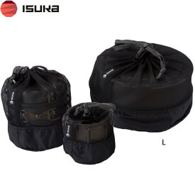 イスカ ISUKA メッシュ クッカーバッグ L ブラック コッヘル収納 メッシュ素材 軽量 キャンプ 登山 アウトドア 371701 ISU371701