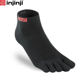 injinji インジンジ スポーツオリジナルウェイトミニクルー ブラック（BK） 5本指ソックス 靴下 スポーツ ジム 052230 INJ052230BK
