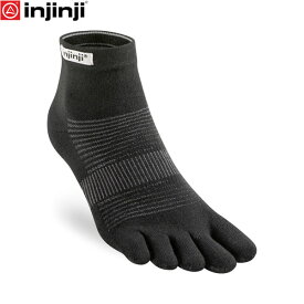 injinji インジンジ ラン ライトウェイト ミニクルー ブラック 五本指ソックス 靴下 アウトドア ランニング 281130 INJ281130BLA