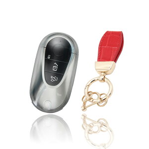 スマートキーケース メルセデスベンツ クリア Mercedes Benz セダン ステーションワゴン Cクラス Sクラス 透明 キーホルダー セット キーカバー カーアンドベル KAN002473