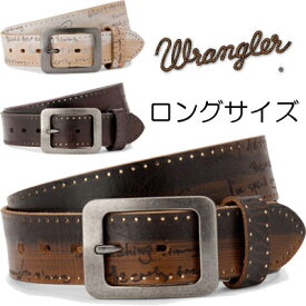 Wrangler(ラングラー)ロングサイズ レザーベルトレーザー彫サイド金箔入り 日本製 WR4045