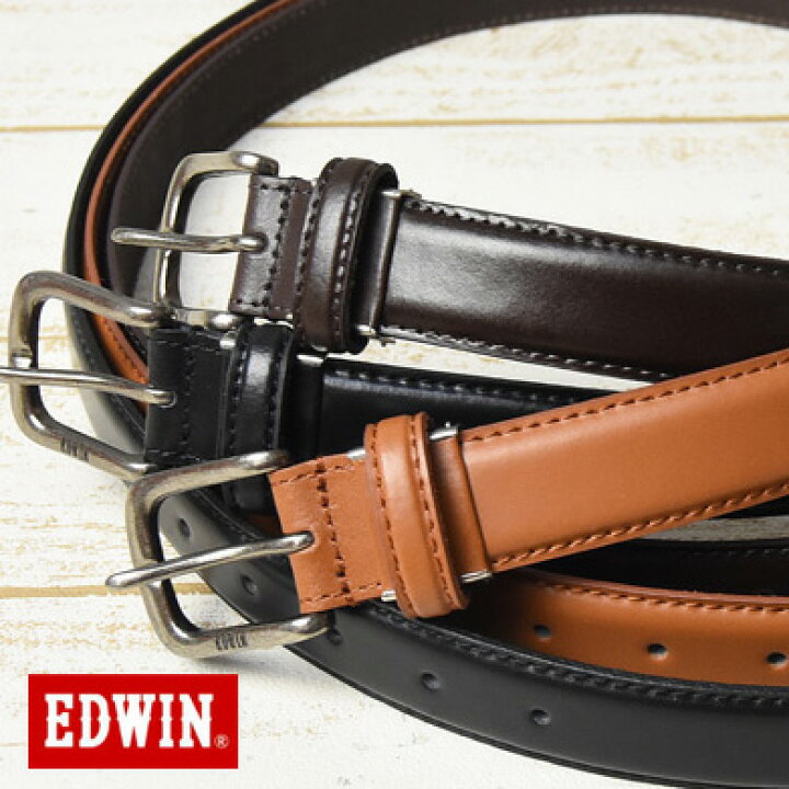 楽天市場 Edwin エドウィン 30mm幅 盛り上げ加工 ステッチ レザーベルト メンズ 本革 カジュアルベルト シンプル カット可 楽ギフ 包装 Rex One レックスワン
