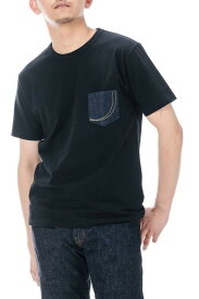 桃太郎ジーンズ 銅丹 デニムポケット 半袖 Tシャツ 日本製 半T メンズ 半袖Tシャツ 送料無料 MTS0020M31