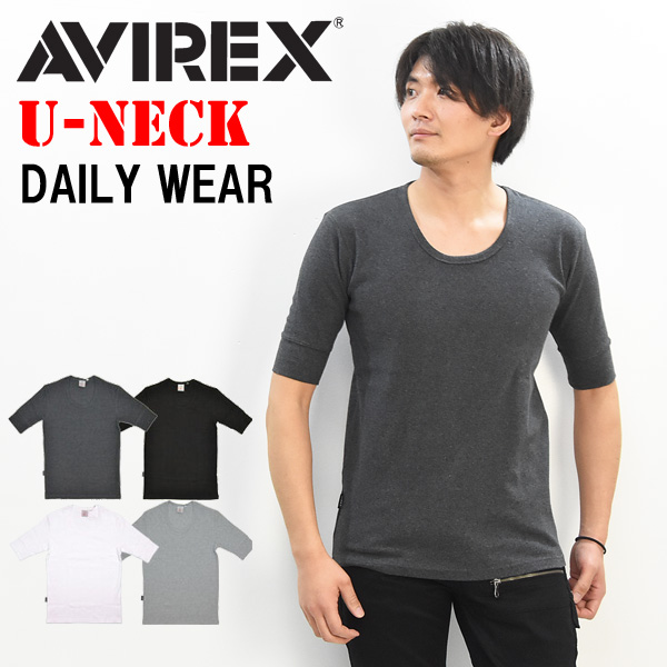 AVIREX(アビレックス) 5分袖 リブTシャツ Uネック 6193142 | REX ONE レックスワン
