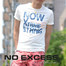 【40％OFF・特価・SALE・セール】 NO EXCESS（ノーエクセス) 340315 ヴィンテージプリント 半袖Tシャツ クルーネック 【楽ギフ_包装】