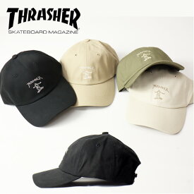 THRASHER スラッシャー マークゴンザレス ロゴ刺繍 ローキャップ ベースボールキャップ 帽子 送料無料 22TH-C02