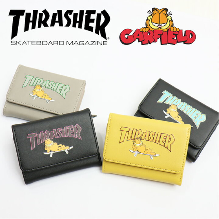 楽天市場 Thrasher スラッシャー ガーフィールド 三つ折り財布 ウォレット さいふ サイフ 財布 折り畳み式 コンパクト 小さめ 小さい Ga Th2109a Rex One レックスワン