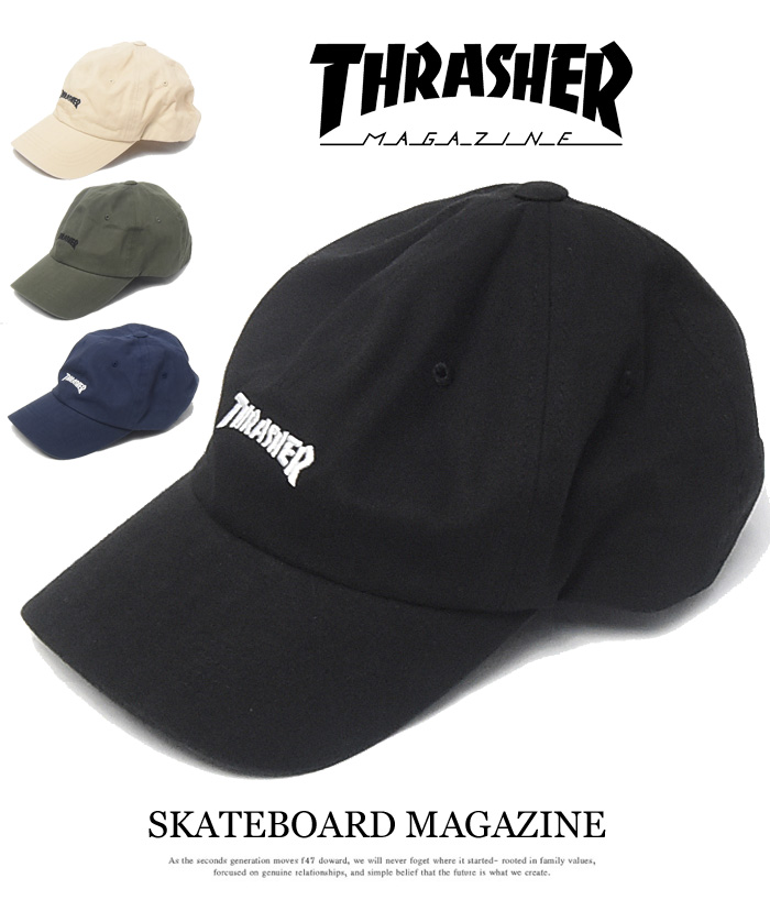 Thrasher 正規取扱販売店 スラッシャー ローキャップ 帽子 ストラップバック Logo Cap マグロゴ 16th C25 刺繍 アウトレット Mag
