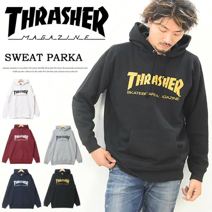 楽天市場】THRASHER スラッシャー ロゴプリント スウェットパーカー 