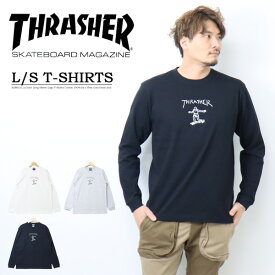 THRASHER スラッシャー マークゴンザレス ロゴプリント 長袖 Tシャツ TH8328 ロゴTシャツ 長T ロンT カットソー メンズ レディース ユニセックス 長袖Tシャツ 送料無料