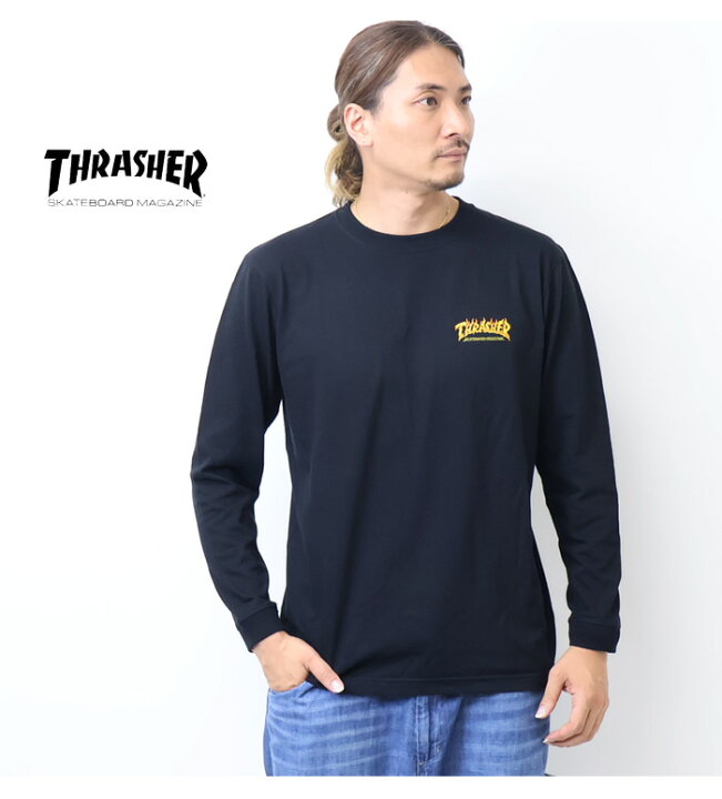 楽天市場】THRASHER スラッシャー フレイムロゴプリント 長袖Tシャツ 