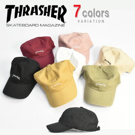 THRASHER スラッシャー ロゴ刺繍 ローキャップ 帽子 THR-C02 マークゴンザレス ゴンズアートデザイン GONZ LOGO CAP 刺繍 ベースボールキャップ 帽子 送料無料