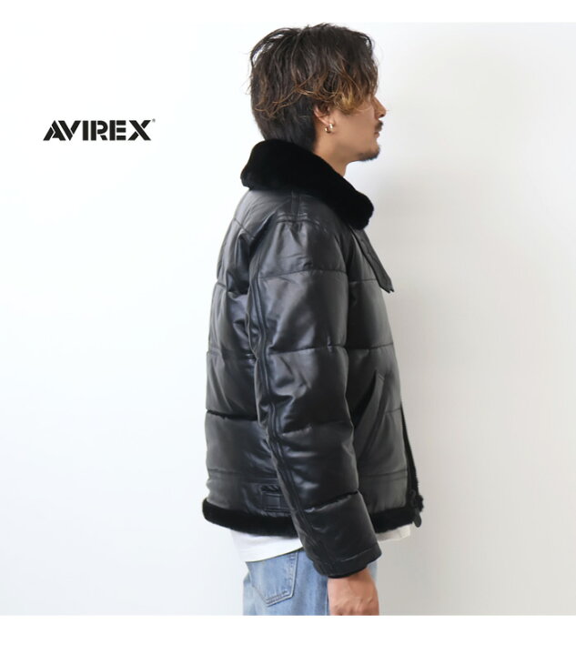 楽天市場】AVIREX アヴィレックス レザー ダウンジャケット B-3 レザー 