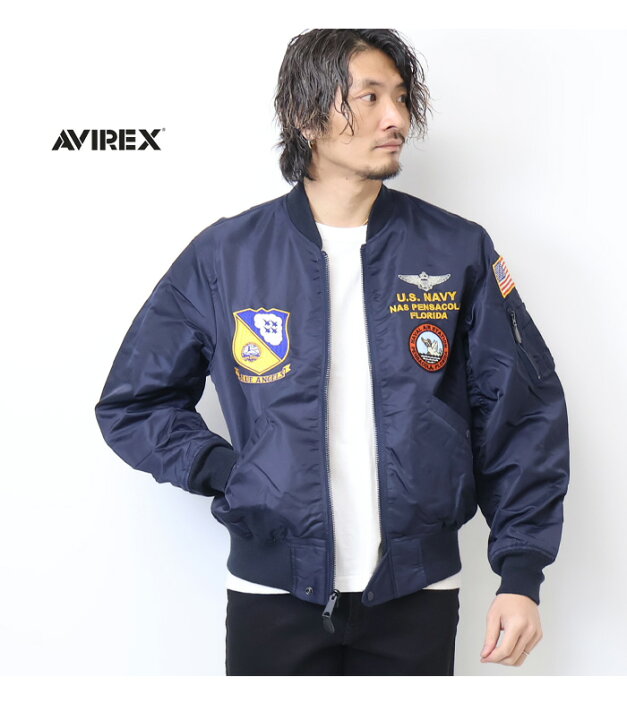 楽天市場】AVIREX アヴィレックス L-2 BLUE ANGLES F-14 中綿なし 