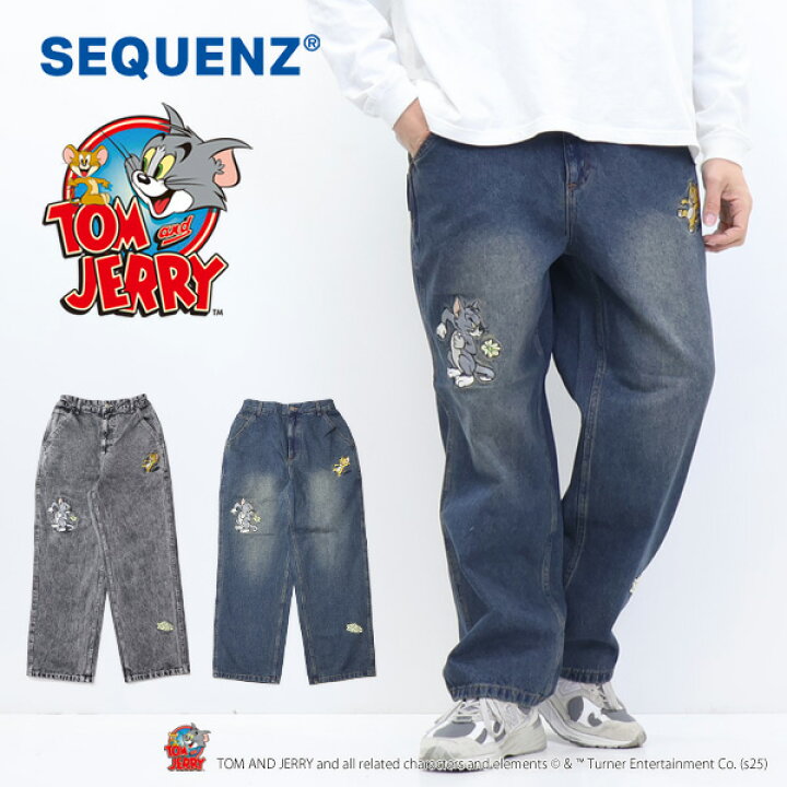楽天市場】SEQUENZ トムとジェリー チェイス ルーズデニムパンツ 