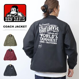 BEN DAVIS ベンデイビス オールドサイン コーチジャケット バックプリント メンズ ライトアウター ブルゾン ゴリラ ナイロンジャケット 送料無料 26780001