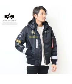 SALE セール 2023秋冬新作 ALPHA INDUSTRIES アルファ インダストリーズ TA1674 パッチド フーデッド リブジャケット アウター メンズ 秋冬用 ブルゾン 中綿ジャケット 送料無料