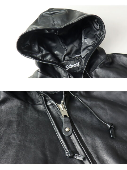 楽天市場】Schott ショット フルジップレザーパーカー ライダース 