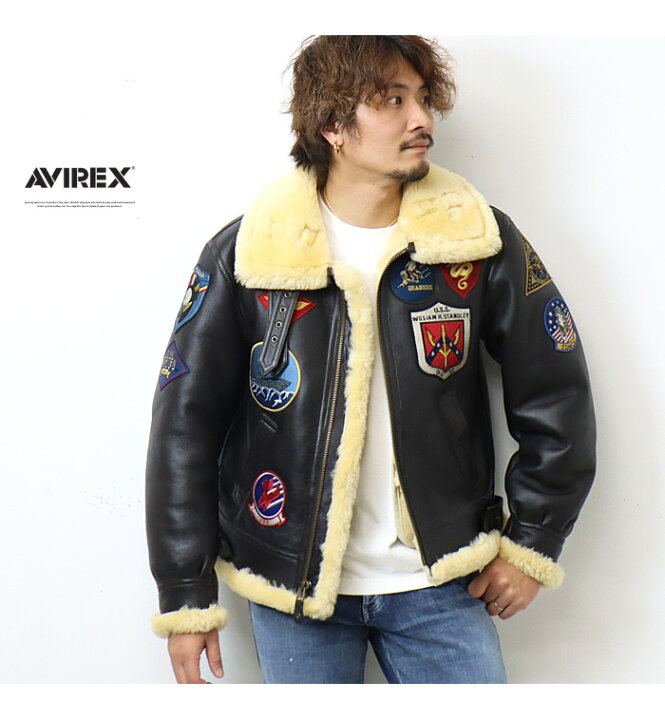 楽天市場】AVIREX アヴィレックス リアルムートン B-3ジャケット TOP 