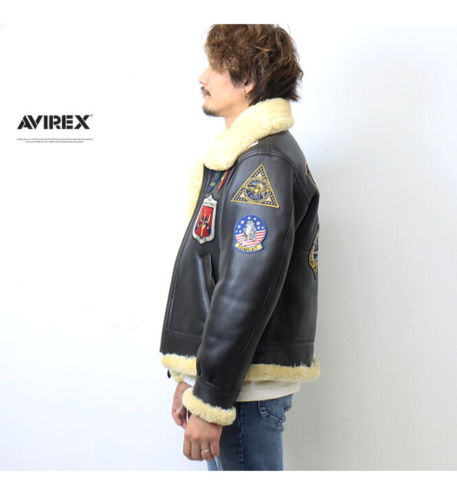 楽天市場】AVIREX アヴィレックス リアルムートン B-3ジャケット TOP 