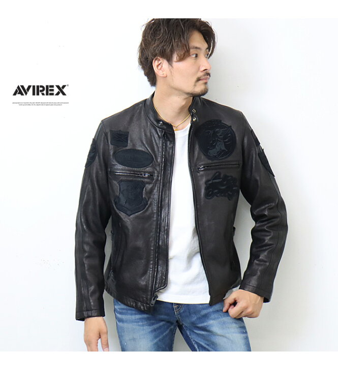 楽天市場】AVIREX アヴィレックス パッチド ライダースジャケット 