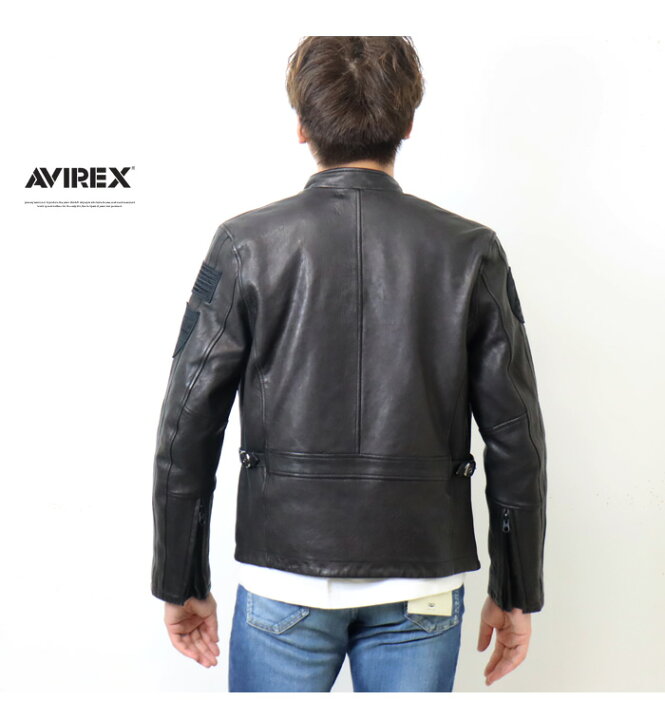 楽天市場】AVIREX アヴィレックス パッチド ライダースジャケット 