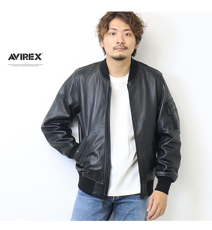 楽天市場】AVIREX アヴィレックス MA-1 レザージャケット シープレザー 