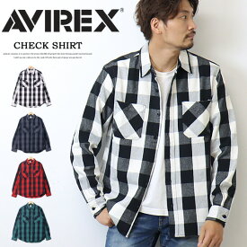 AVIREX アヴィレックス 長袖 ブロックチェック ワークシャツ 長袖シャツ チェックシャツ メンズ アビレックス 送料無料 6125137