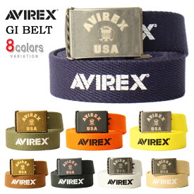AVIREX アヴィレックス ロゴバックル GIベルト ガチャベルト AX3010 日本製 メンズ レディース ユニセックス 布ベルト カット可 アビレックス
