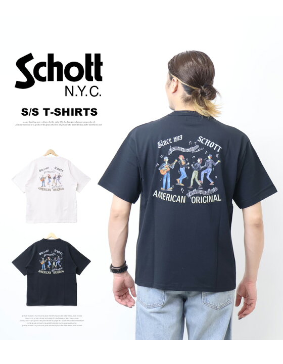 楽天市場】Schott ショット プリント 半袖Tシャツ セッション 半T 
