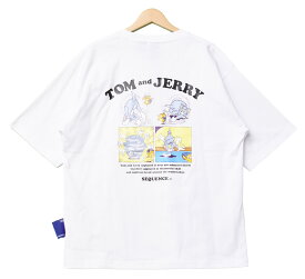 SALE セール Sequence トムとジェリー 1570906 コミックプリント 半袖 Tシャツ 半T メンズ レディース ユニセックス プリントTシャツ 半袖Tシャツ バックプリント