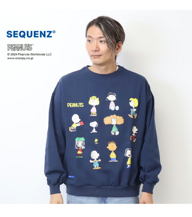 楽天市場】SEQUENZ スヌーピー キャラクタープリント クルーネック 
