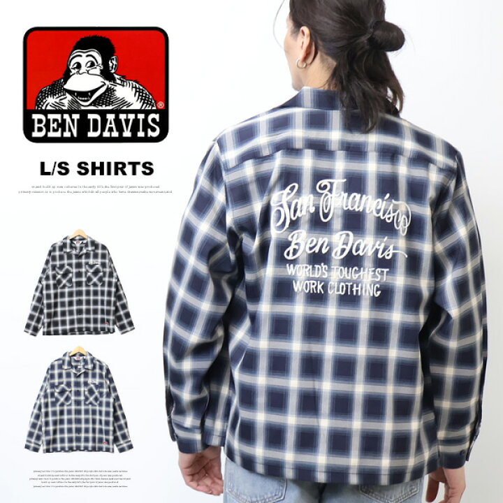 楽天市場】BEN DAVIS ベンデイビス クラシカルロゴ刺繍 長袖 オンブレ 