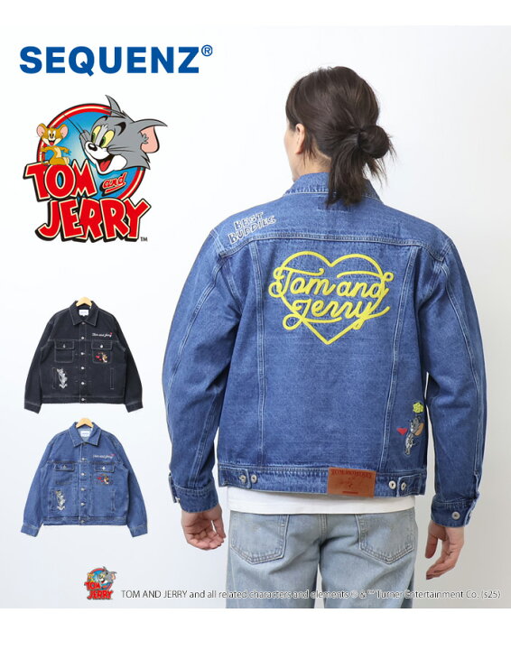 楽天市場】SEQUENZ トムとジェリー 刺繍 デニムジャケット Gジャン 