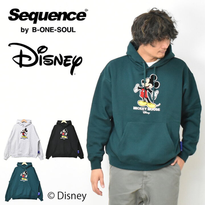 楽天市場 Sequence ディズニー ミッキーマウス サガラ刺繍 フーディー メンズ レディース ユニセックス プルパーカー スウェットパーカー 送料無料 Rex One レックスワン
