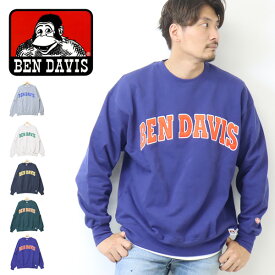 BEN DAVIS ベンデイビス カレッジロゴ サテンワッペン トレーナー 2780036 裏毛スウェット メンズ レディース ユニセックス ビッグシルエット ゴリラ ベンデビ 送料無料