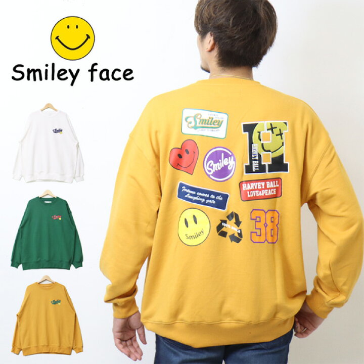 楽天市場】SMILEY FACE スマイリーフェイス プリント ワッペン ビッグ 
