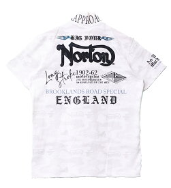 Norton ノートン カモ総柄 ポイントカラー 半袖ポロシャツ メンズ 送料無料 232N1202B