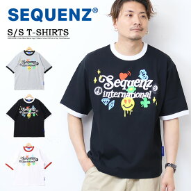 SEQUENZ シークエンズ パラダイスプリント 半袖 Tシャツ 23570008 半T メンズ レディース ユニセックス ビッグシルエット プリントTシャツ